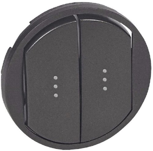 Лицевая панель Legrand Celiane для 2-кл. выключателя с подсветкой графит картинка